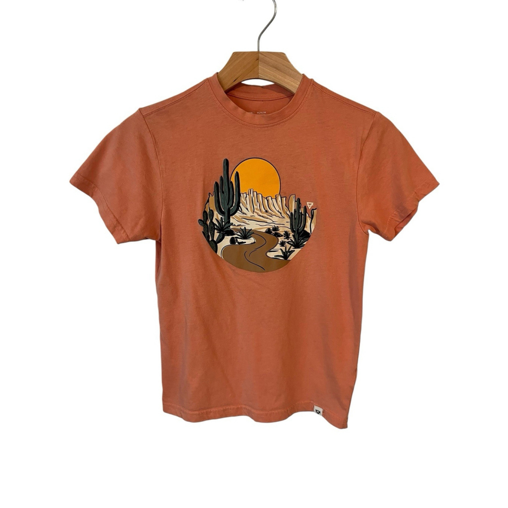 Liv Outdoor T Shirt Boys Size M Orange Desert Graphics Tee